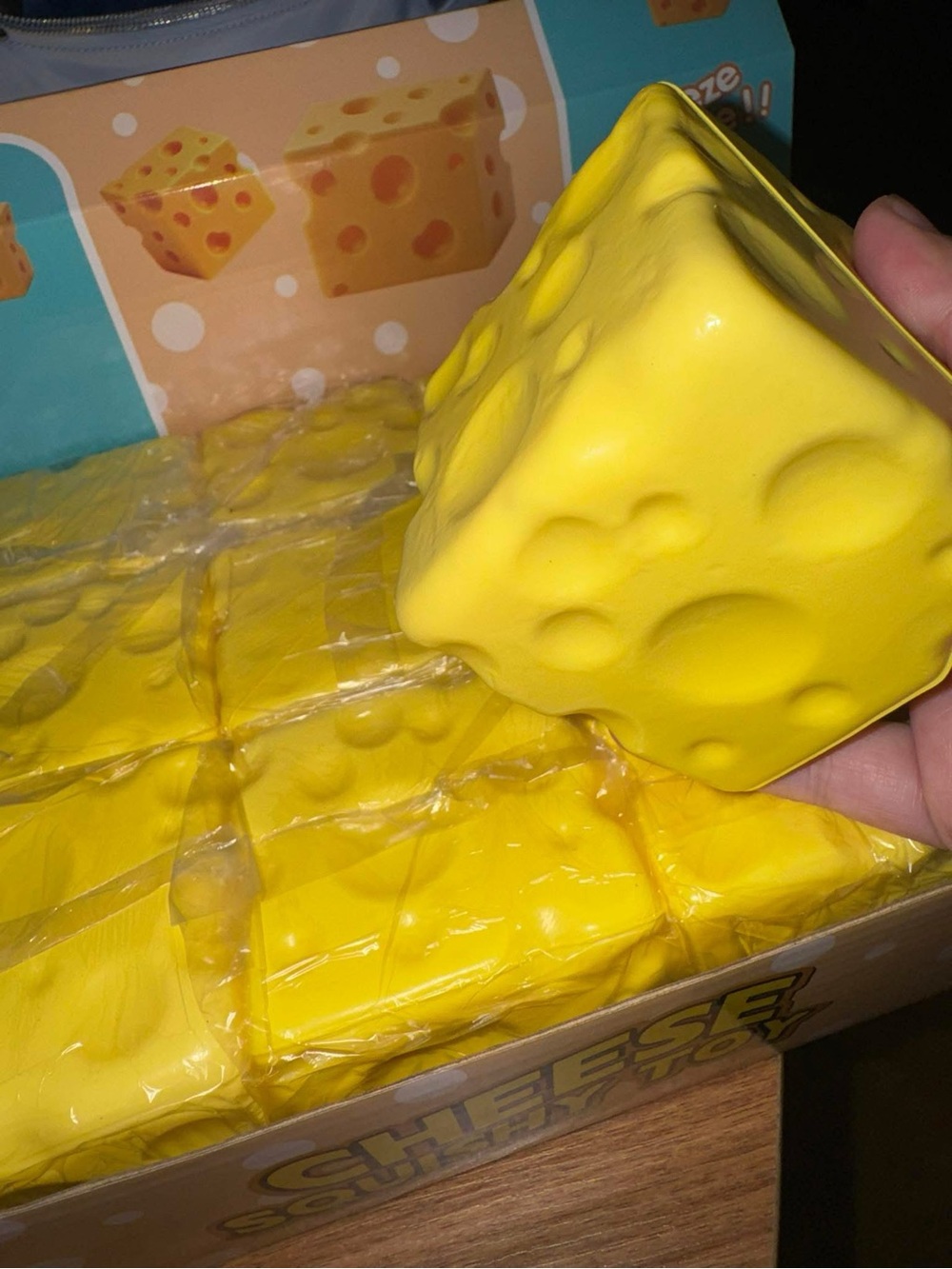 Yellow Cheese Squeeze Toy — Sensory Squishy for Kids